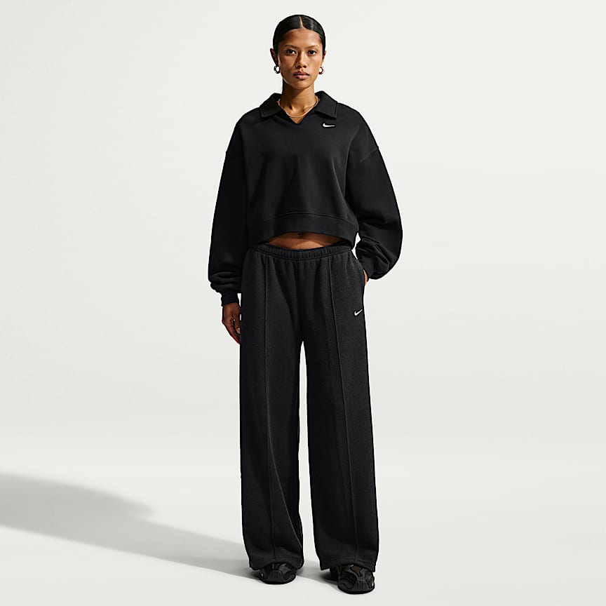Nike Studio Fleece Medium Weight Women's Mid-Rise Wide-Leg Pants